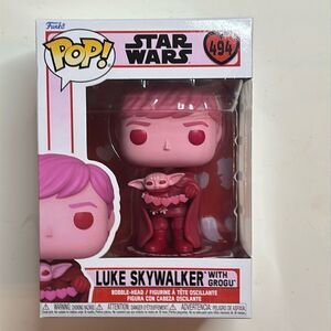 Funko POP! #494 Luke Skywalker with Grogu Bobblehead Valentines Vinyl Figure